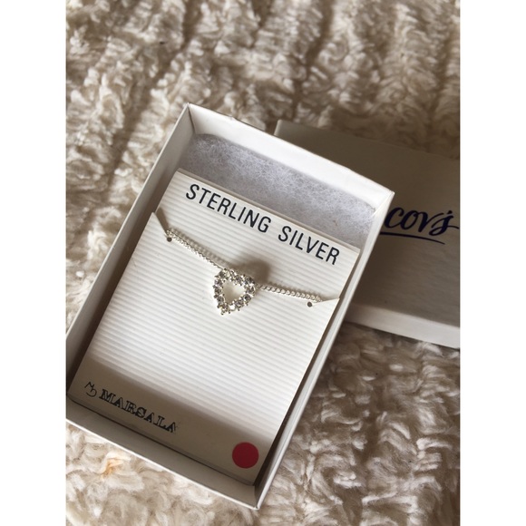 NWOT Sterling Silver Heart Necklace - Picture 1 of 4